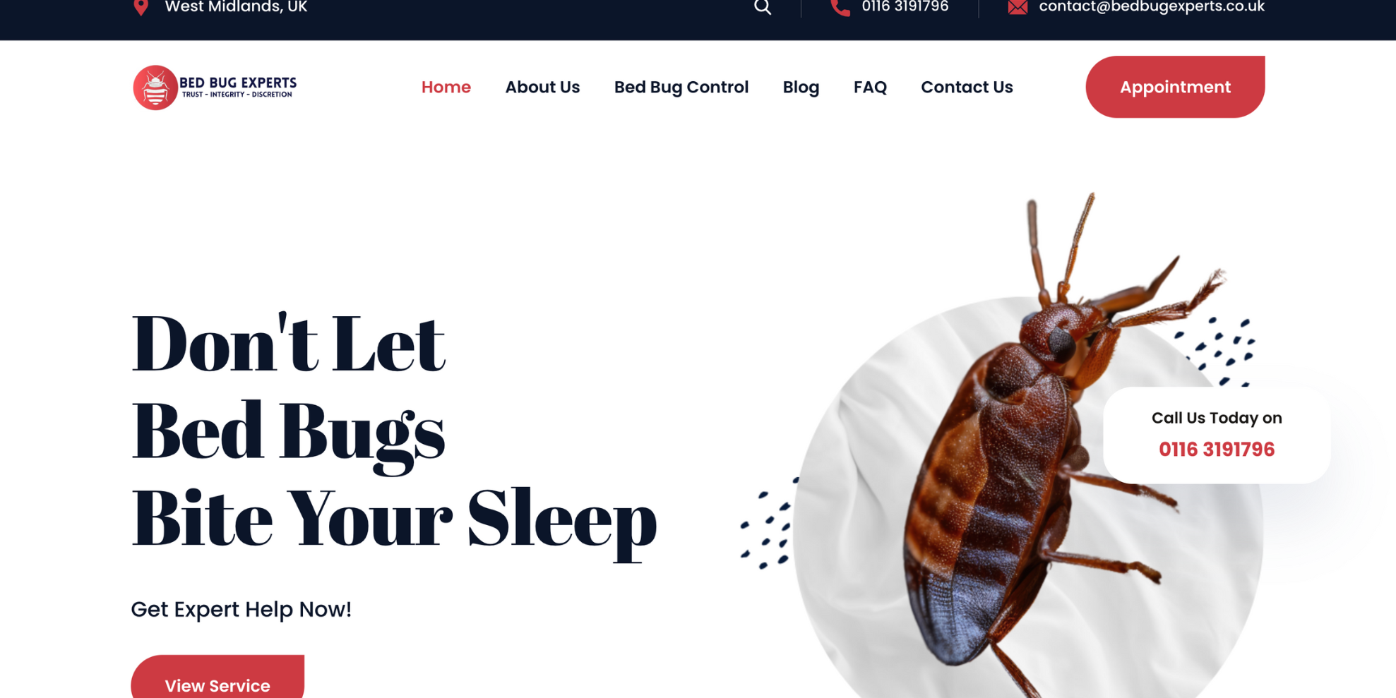 Bed Bug Experts page banner